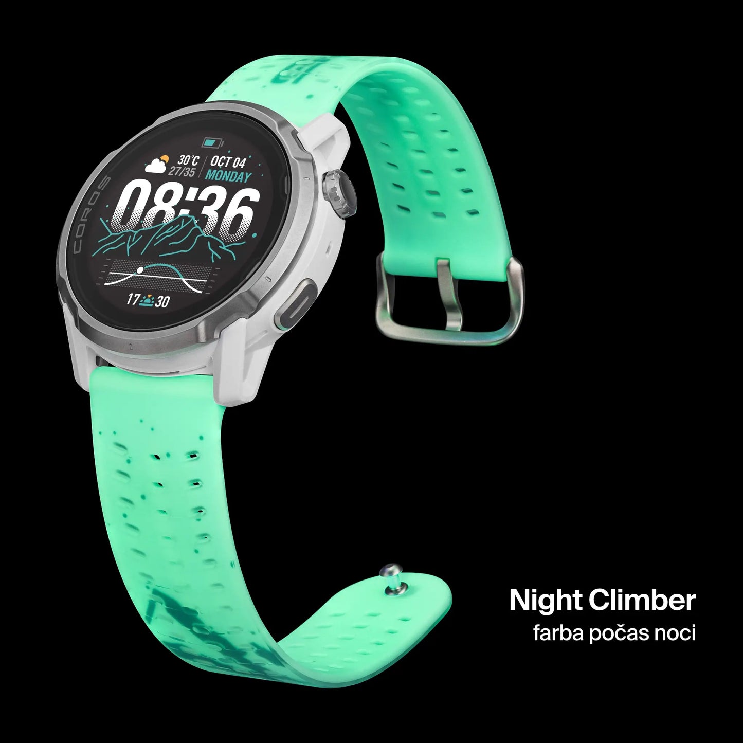 COROS 22mm silikonový remienok – Night Climber – farba počas noci
